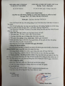 Thông báo khai giảng